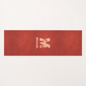 Lederen look distressed tekst monogram namen yogamat (Voorkant (horizontaal))