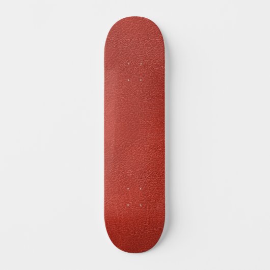 Lederen look Elegant Rood Bruin Sjabloon Persoonlijk Skateboard (Voorkant)