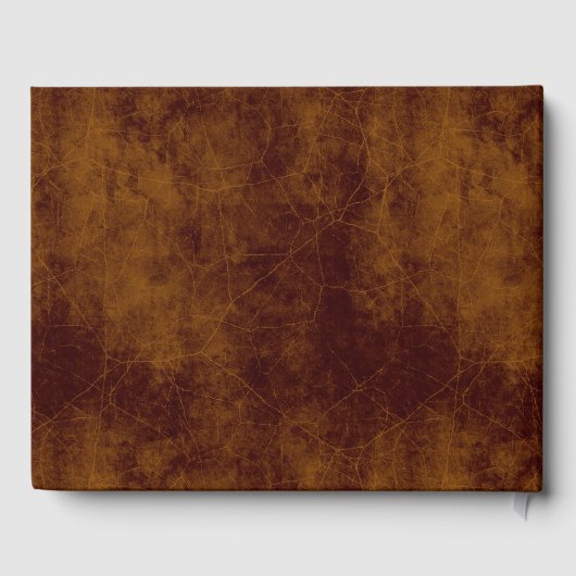 Lederen look faux verouderd bruin met wit gastenboek (Achterkant)