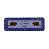 Lederen look inheemse Amerikaanse dierenriem bever Etiket (Voorkant)