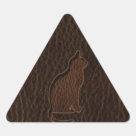 Lederen look kat donker sticker (Voorkant)