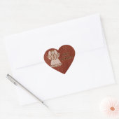 Lederen look kerst engel hart sticker (Envelop)