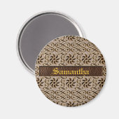 Lederen look Ornament zacht Magneet (Voorkant / Achterkant)