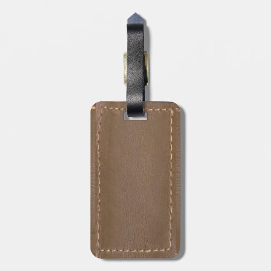  LEDEREN LOOK PRINT AFWERKING : SJABLOON BAGAGELABEL (Achterkant verticaal)