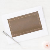  LEDEREN LOOK PRINT AFWERKING : SJABLOON RECHTHOEKIGE STICKER (Envelop)