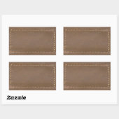  LEDEREN LOOK PRINT AFWERKING : SJABLOON RECHTHOEKIGE STICKER (Vel)