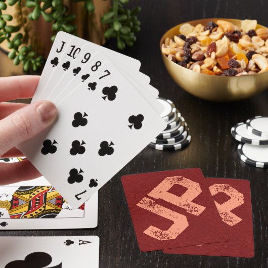 lederen look verdrietig tekst monogram pokerkaarten (Insitu)