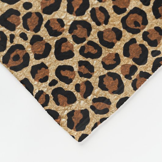 Lederen luipaard  Modern Boho Chic Monogram Fleece Deken (Hoek)