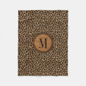 Lederen luipaard  Modern Boho Chic Monogram Fleece Deken (Voorkant)