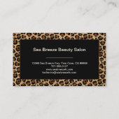 Lederen luipaard Modern Boho Chic Monogram Visitekaartje (Achterkant)