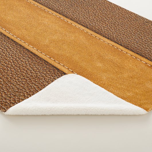 Lederen Luxe: gestikte bruine elegantie Sherpa Deken (3/4)