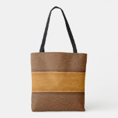 Lederen Luxe: gestikte bruine elegantie Tote Bag (Achterkant)