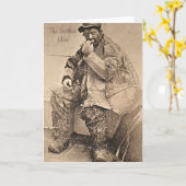 Lederen Man Wenskaart Kaart (Gele Bloem)