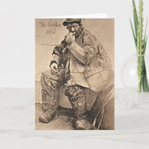 Lederen Man Wenskaart Kaart