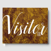 Lederen marmeren look faux | Visitor Log manuel Gastenboek (Voorkant)