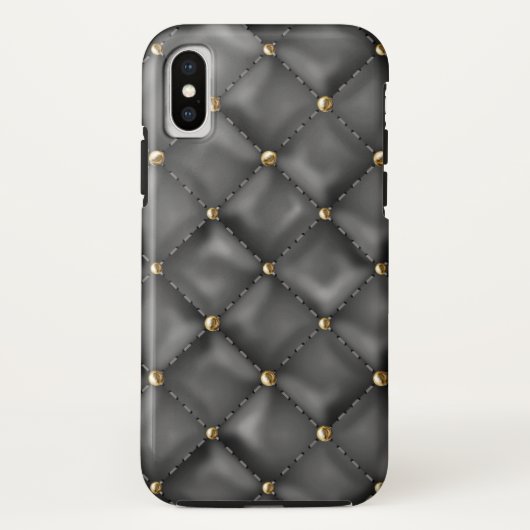 Lederen met glanzende structuur met gouden parels Case-Mate iPhone case (Achterkant)