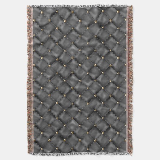 Lederen met glanzende structuur met gouden parels deken (Voorkant Verticaal)