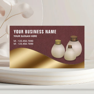 Lederen Metallic Goud Aroma Olie Parfum Fles Visitekaartje