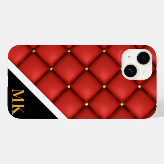 lederen monogram Case-Mate iPhone case (Achterkant (horizontaal))