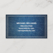 Lederen monogram | dubbelgestikte denim visitekaartje (Achterkant)