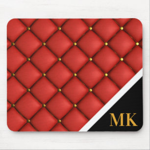 lederen monogram muismat