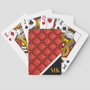 lederen monogram pokerkaarten