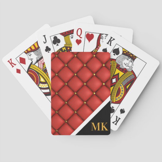  lederen monogram pokerkaarten (Achterkant)