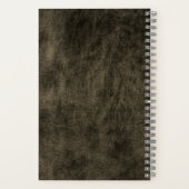 Lederen Monogram zwart goud script naam Notitieboek (Achterkant)