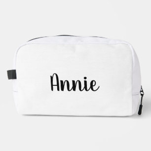 Lederen naam make-up tas, gepersonaliseerde bruid toilettasje