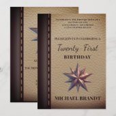  lederen nieuwe hoofdstukverjaardagsuitnodiging kaart (Voorkant / Achterkant)