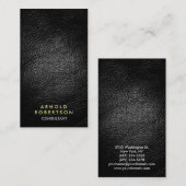 Lederen ontwerp stijlvol minimalistische professio visitekaartje (Voorkant / Achterkant)