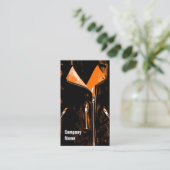 Lederen Oranje zwarte tekst Visitekaartje (Staand voorkant)