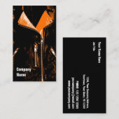 Lederen Oranje zwarte tekst Visitekaartje (Voorkant / Achterkant)