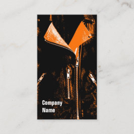Lederen Oranje zwarte tekst Visitekaartje