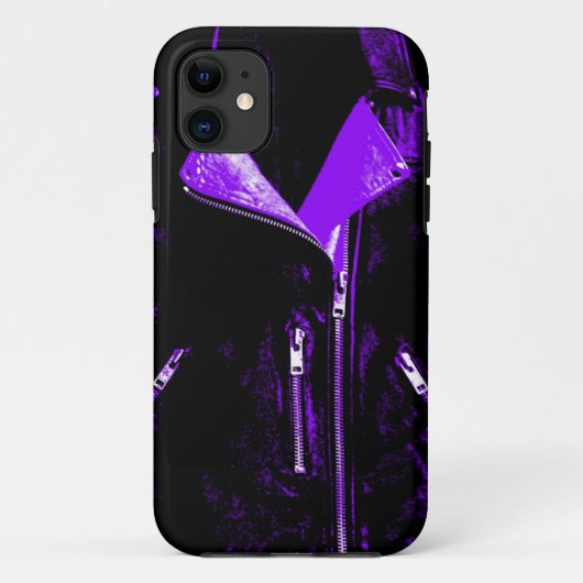 Lederen Paars iPhone 5 hoesje (Achterkant)