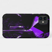 Lederen Paars iPhone 5 hoesje (Achterkant (horizontaal))