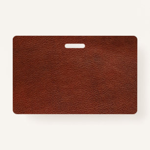 Lederen plastic badge - horizontaal