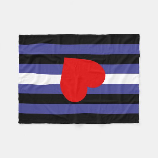 Lederen Pride Flag en hart Fleece Deken (Voorkant (Horizontaal))
