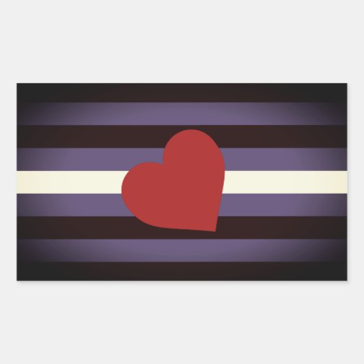 Lederen Pride Flag en hart Rechthoekige Sticker (Voorkant)