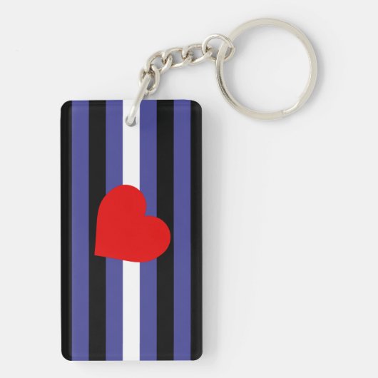 Lederen Pride Flag en hart Sleutelhanger (achterkant)