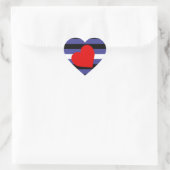 Lederen Pride Flag en hart Sticker (Tas)