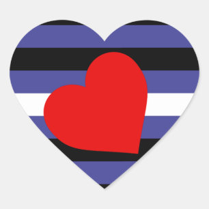 Lederen Pride Flag en hart Sticker