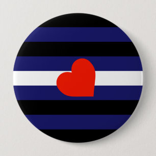 LEDEREN PRIDE GESTREEPT HART HORIZONTAAL - 2014 PR RONDE BUTTON 4,0 CM