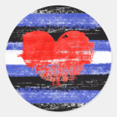 Lederen Pride Paint Ronde Sticker (Voorkant)