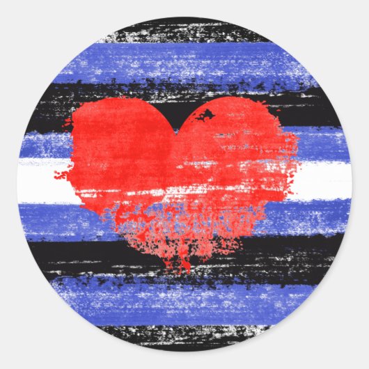 Lederen Pride Paint Ronde Sticker (Voorkant)