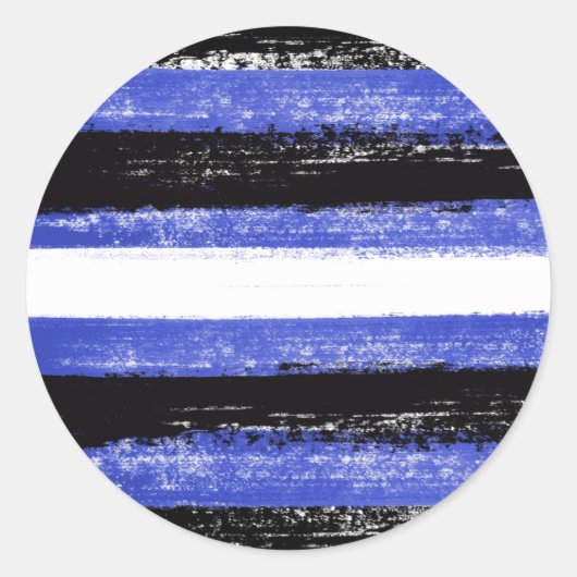 Lederen Pride verfstrepen Ronde Sticker (Voorkant)