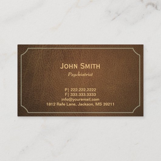  lederen psychiater Visitekaartje (Achterkant)