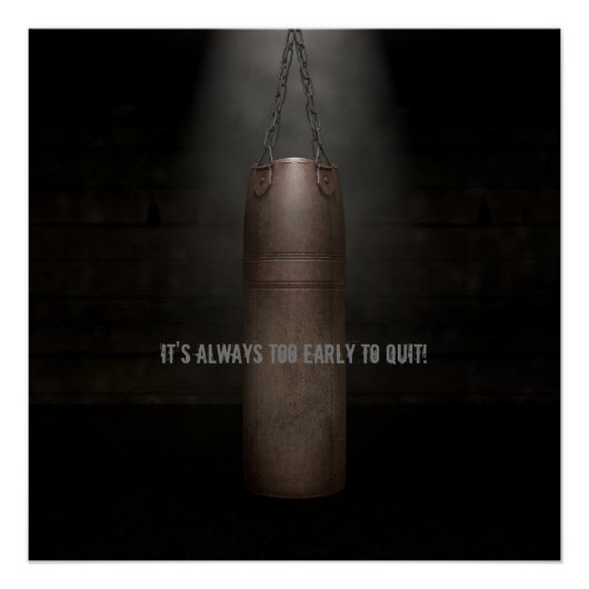 Lederen Punch Bag - Motivatie Poster (Voorkant)