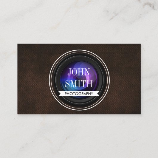 Lederen QR Code Fotografie Visitekaartje (Voorkant)