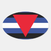 LEDEREN QUEER PRIDE OVALE STICKER (Voorkant)